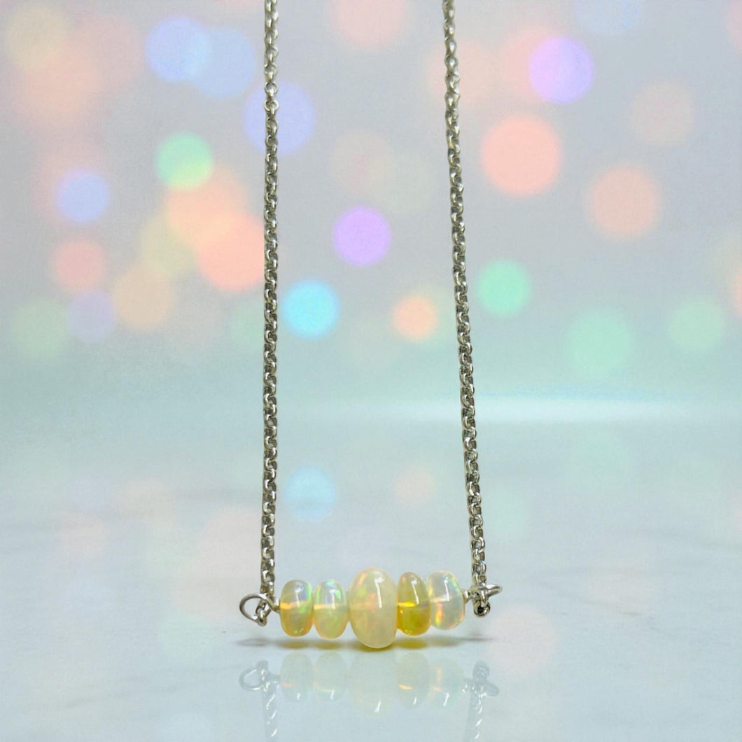 Necklace with Ethiopian opals