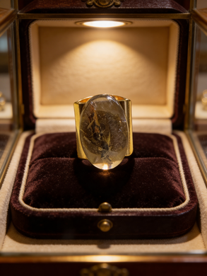 Ring with petrified Opalized wood