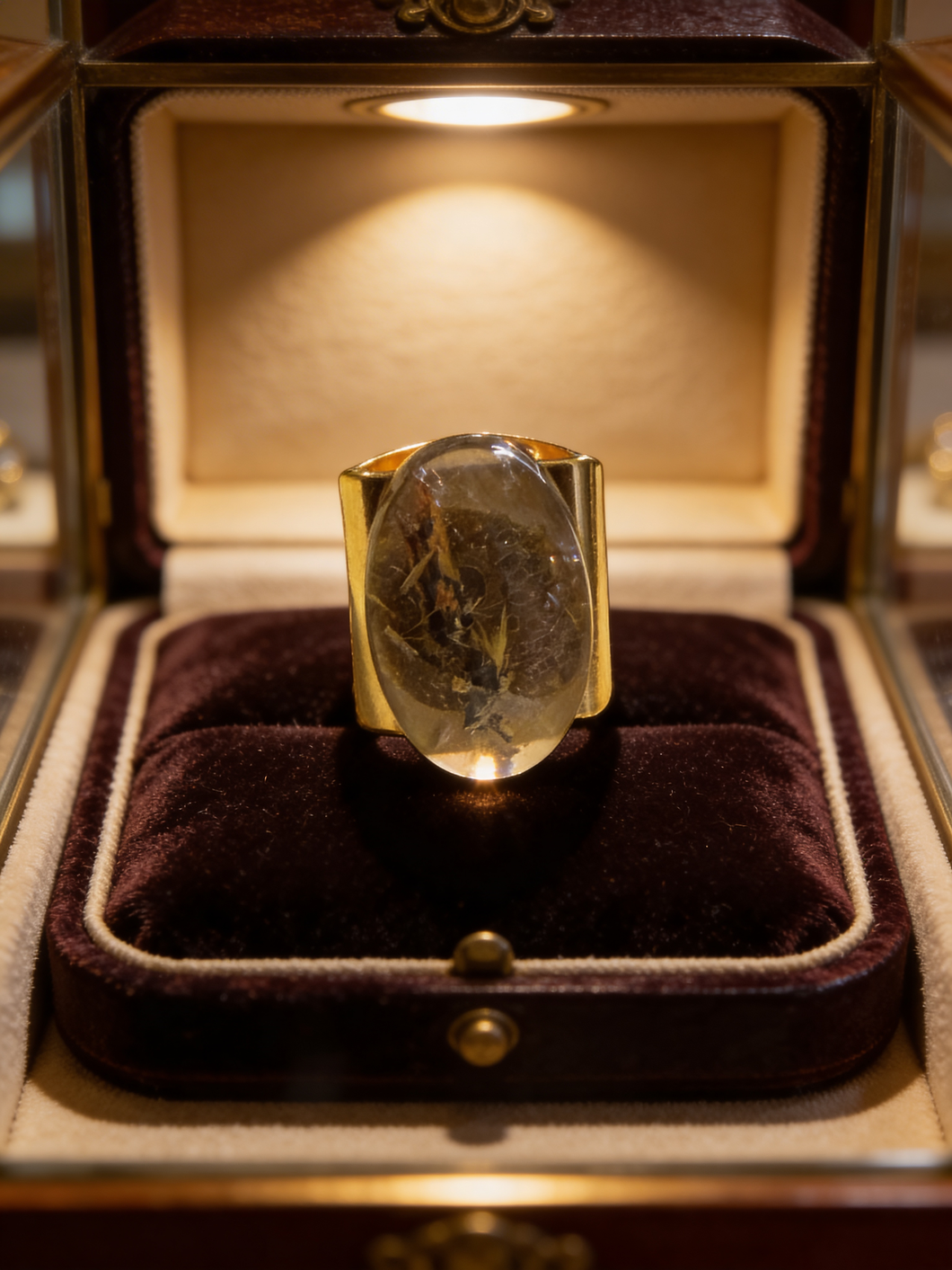 Ring with petrified Opalized wood
