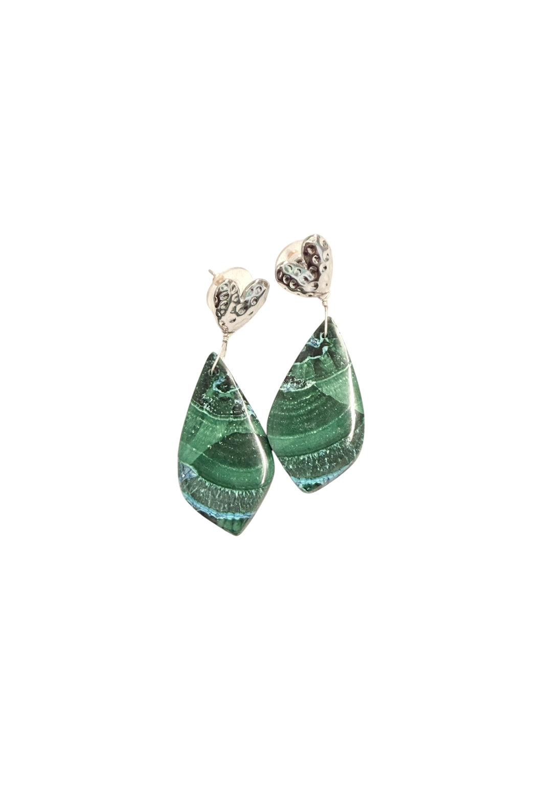 Earrings with Malachite Azurite
