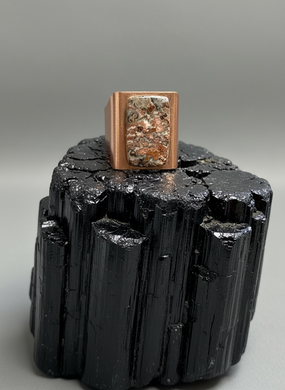 Ring with small square ocean jasper