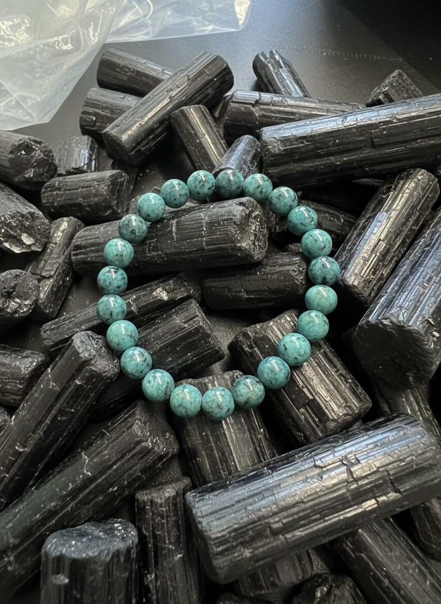 Bracelet with natural ruby in Zoisite
