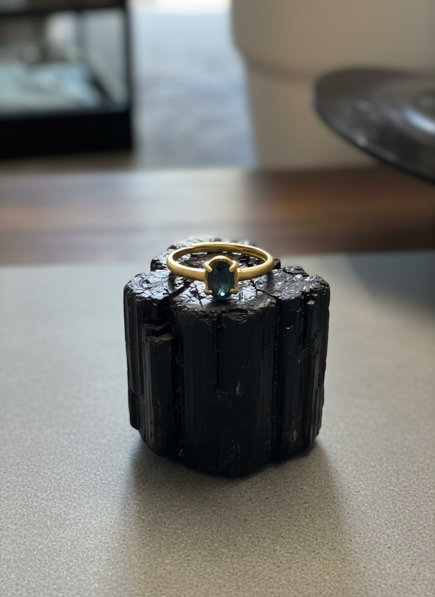 Ring with sapphire