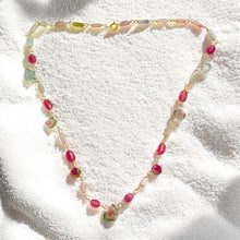 Necklace with multi tourmalines and pink sapphire