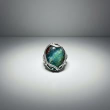 Ring with petrified opalized wood