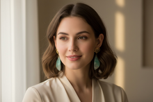 Earrings -big-with Chrysoprase