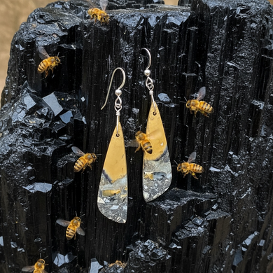 Earrings with maligano jasper