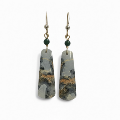 Earrings with maligano jasper