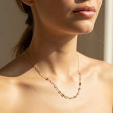 Necklace with multi tourmalines