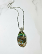 Pendant with Petrified Opalized Wood with copper