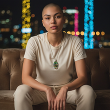 Pendant with Petrified Opalized Wood with copper