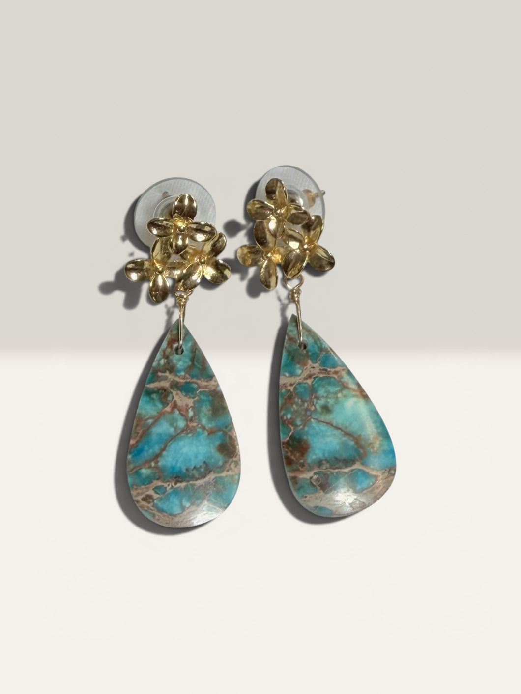 Earrings with sea sediment jasper