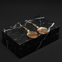 Earrings with stunning multi color moss agate