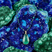 Necklace with Malachite/azurite