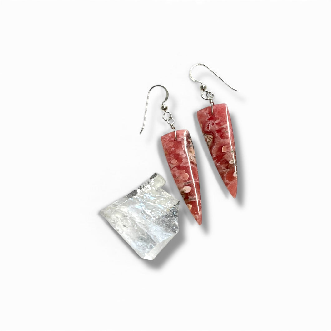 Earrings with Rhodochrosite