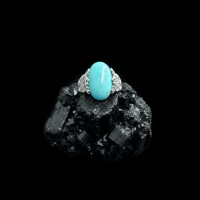 Ring with gem silica