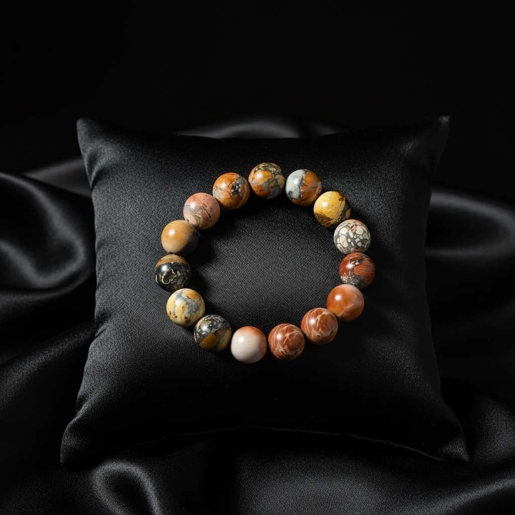 Bracelet with maligano jasper beads