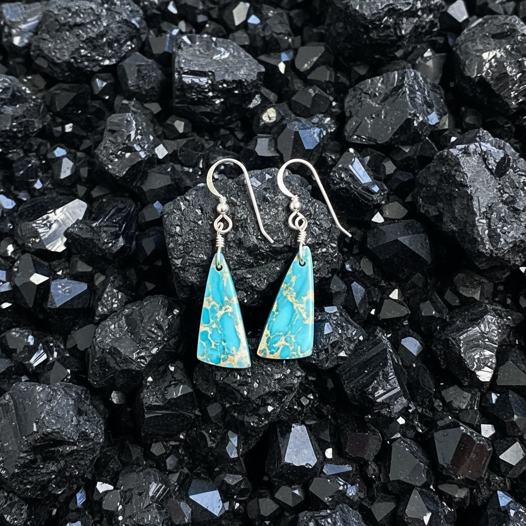 Earrings with sea sediment jasper