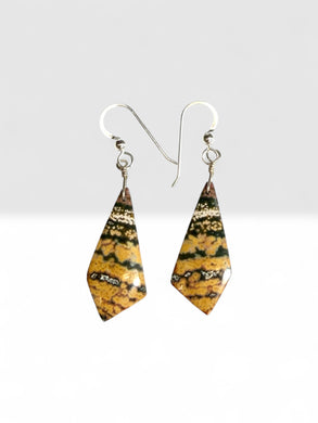 Earrings with long colorful ocean Jasper