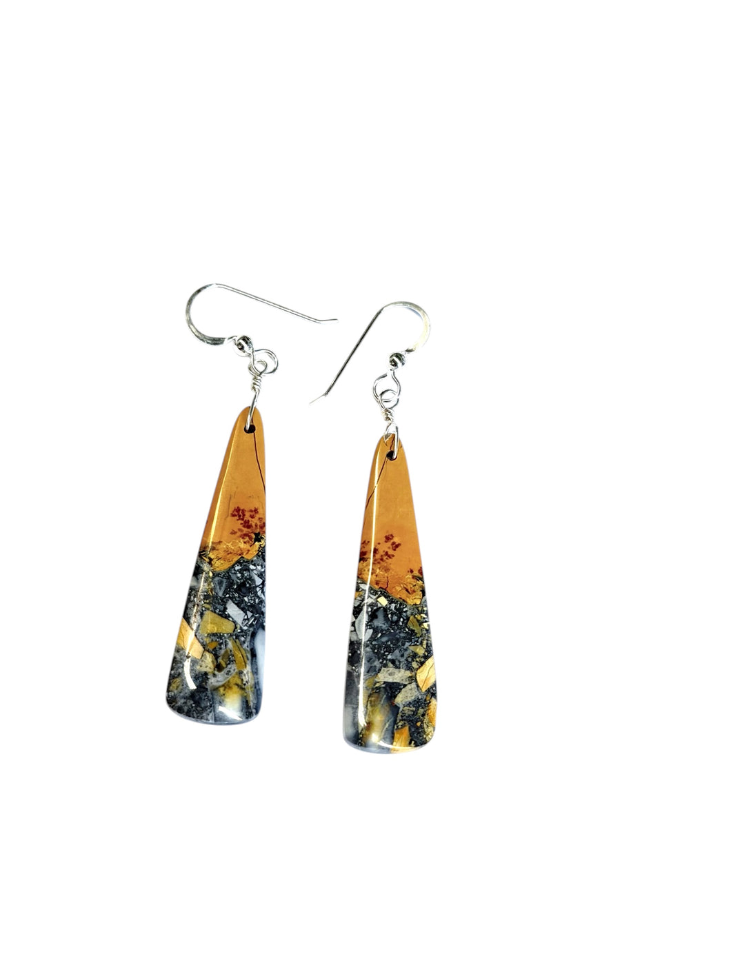 Earrings with maligano jasper