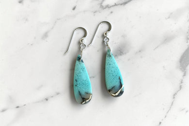 Earrings with gem silica