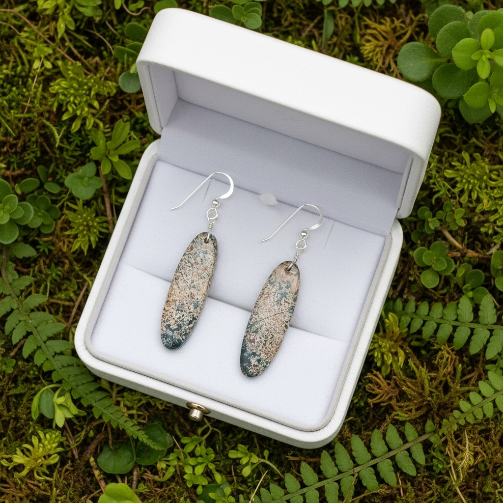 Earrings with ocean Jasper