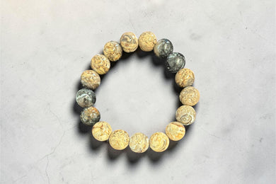 Bracelet with petrified palm root