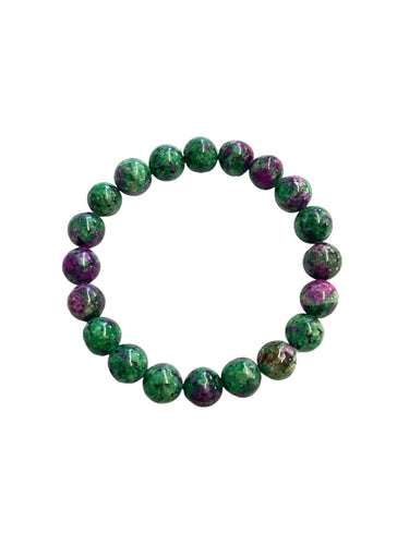 Bracelet with Ruby in zoisite 10mm beads