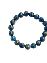 Bracelet with blue quartz with pyrite beads