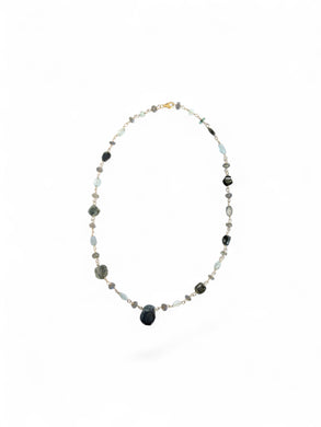 Necklace with Afghan bi-color tourmalines