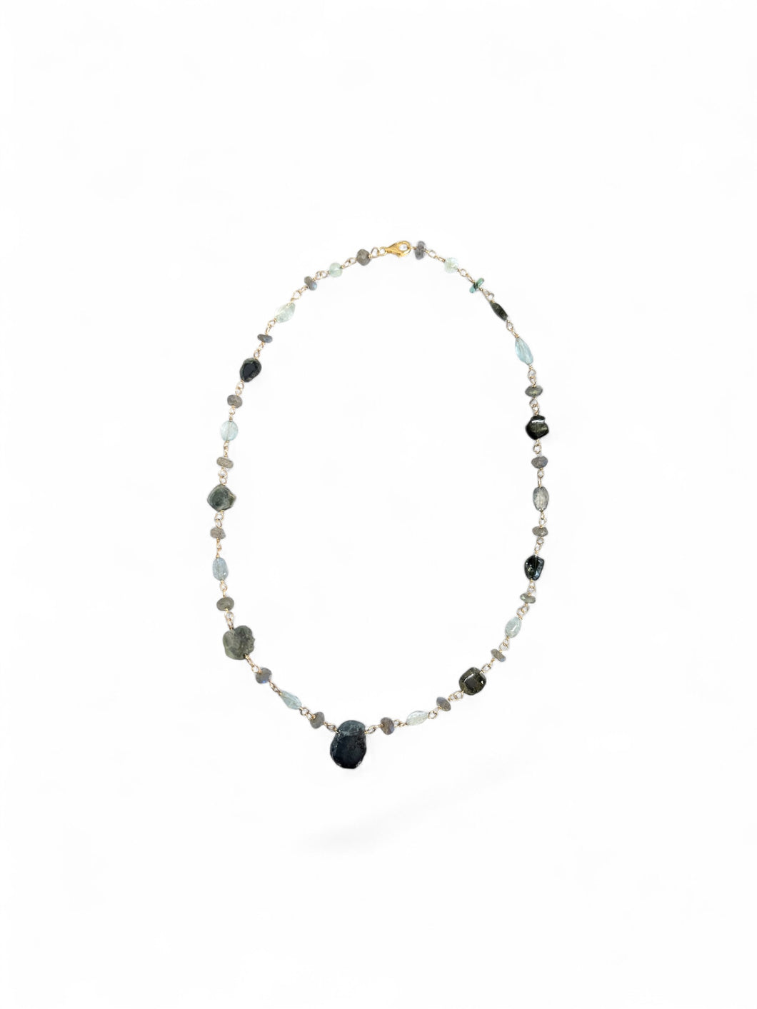 Necklace with Afghan bi-color tourmalines