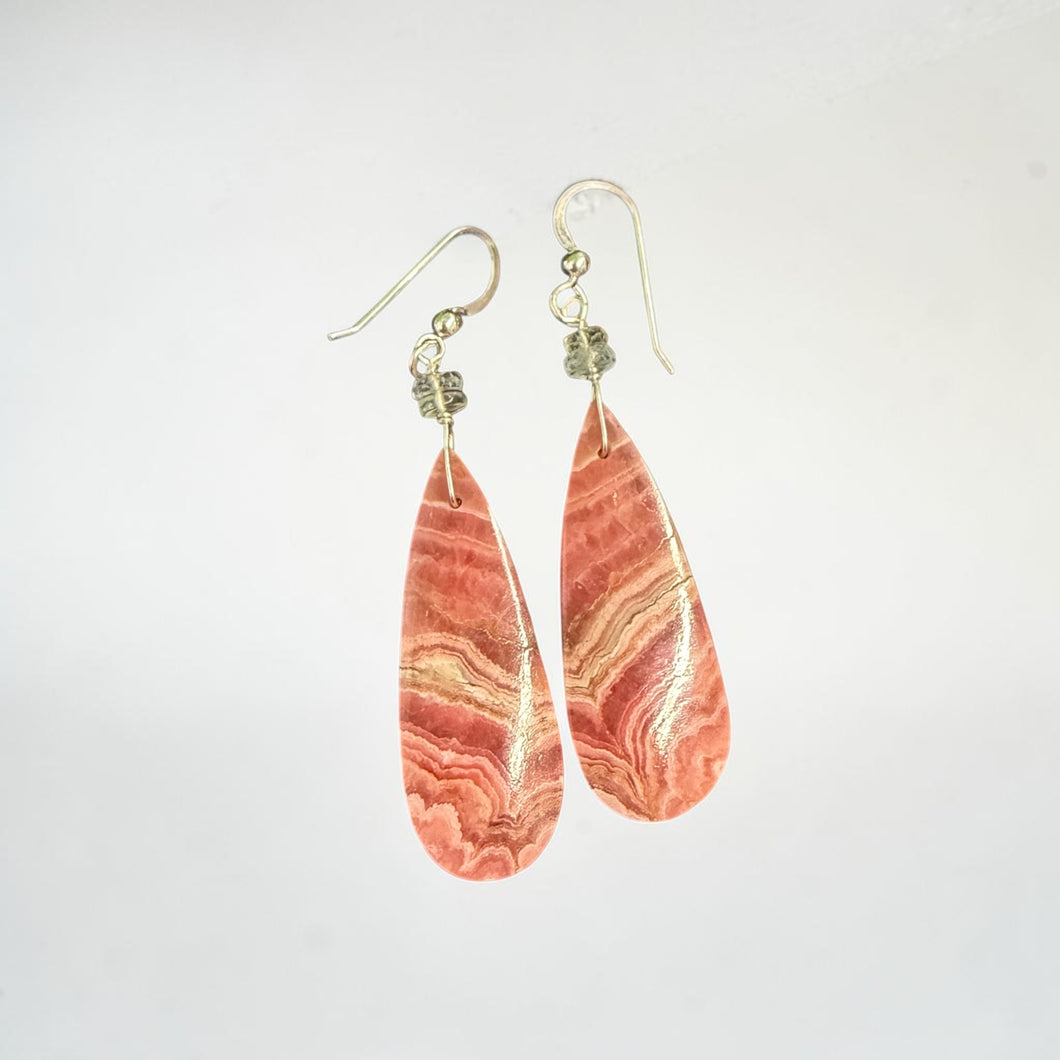 Earrings with Rhodochrosite