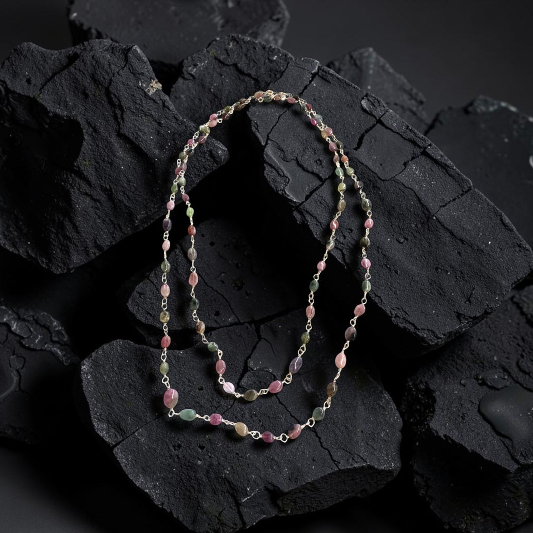 Necklace with Afghan tourmalines