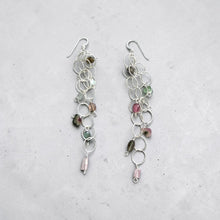 Earrings with various Tourmaline beads