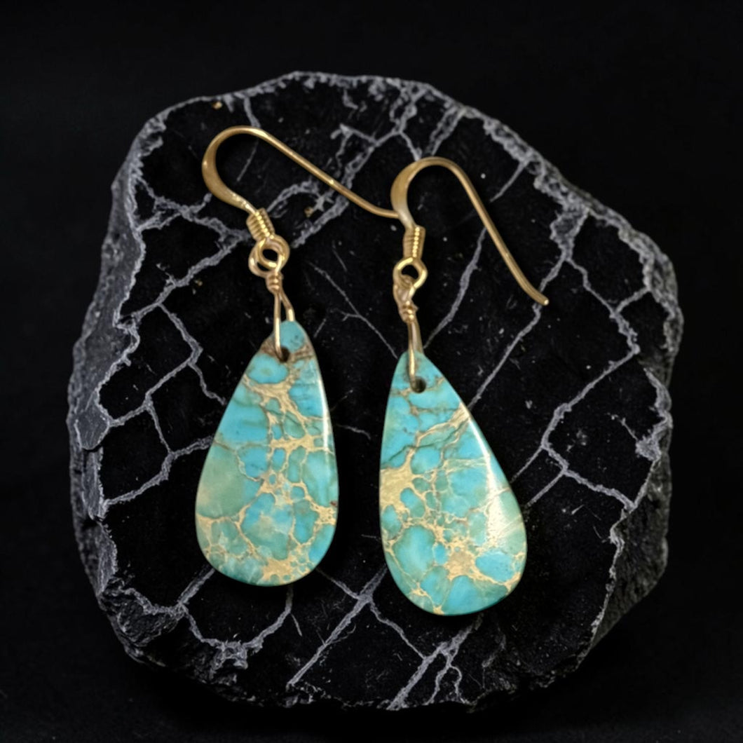 Earrings with sea sediment jasper