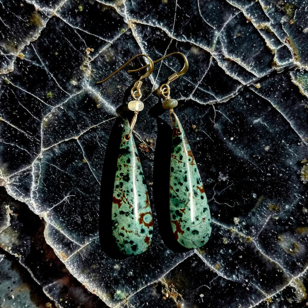 Earrings with ocean Jasper
