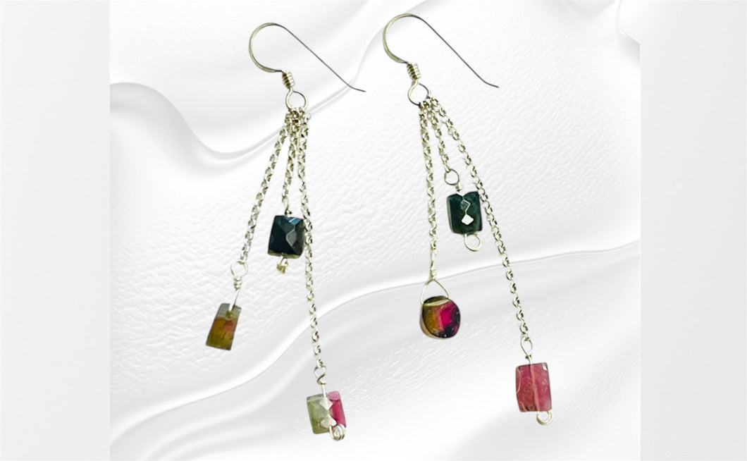 Earrings with Tourmaline beads