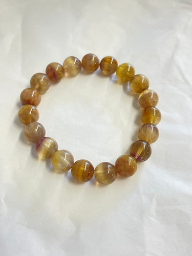 Bracelet with yellow fluorite beads