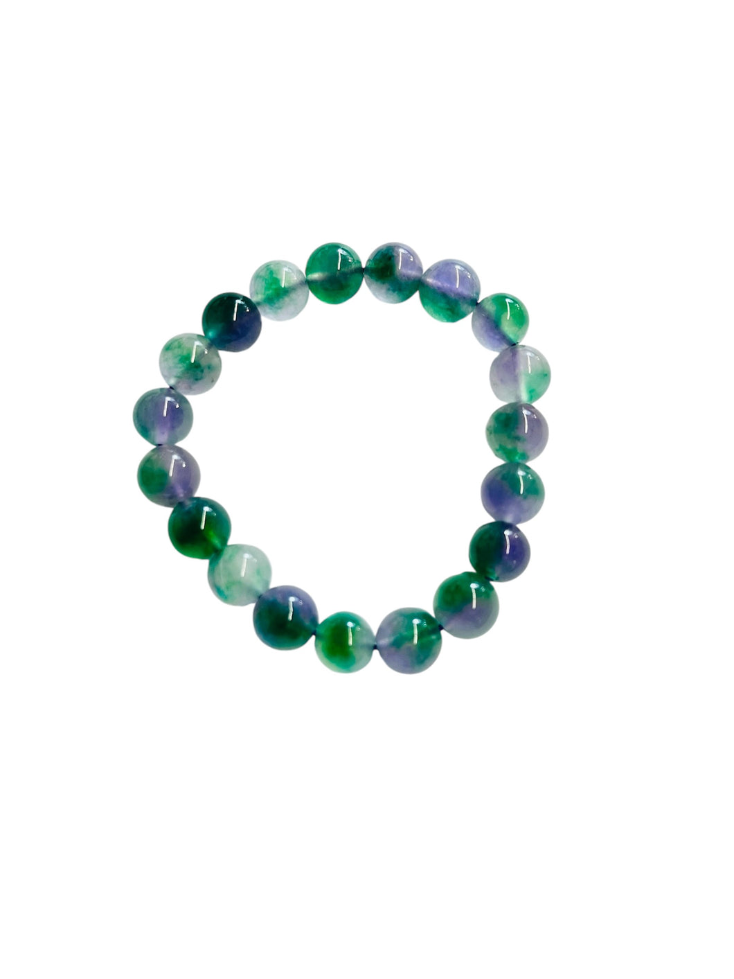 Bracelet with purple green jade beads