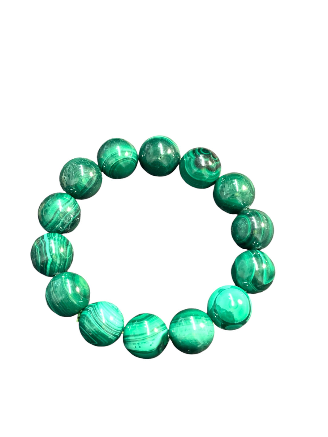 Bracelet with malachite  beads