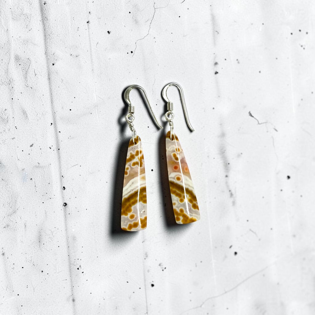 Earrings with medium size ocean Jasper