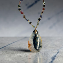 Necklace with copper on agate and various stones