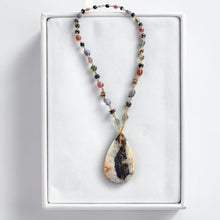 Necklace with copper on agate and various stones