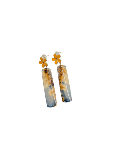 Earrings with studs and maligano jasper