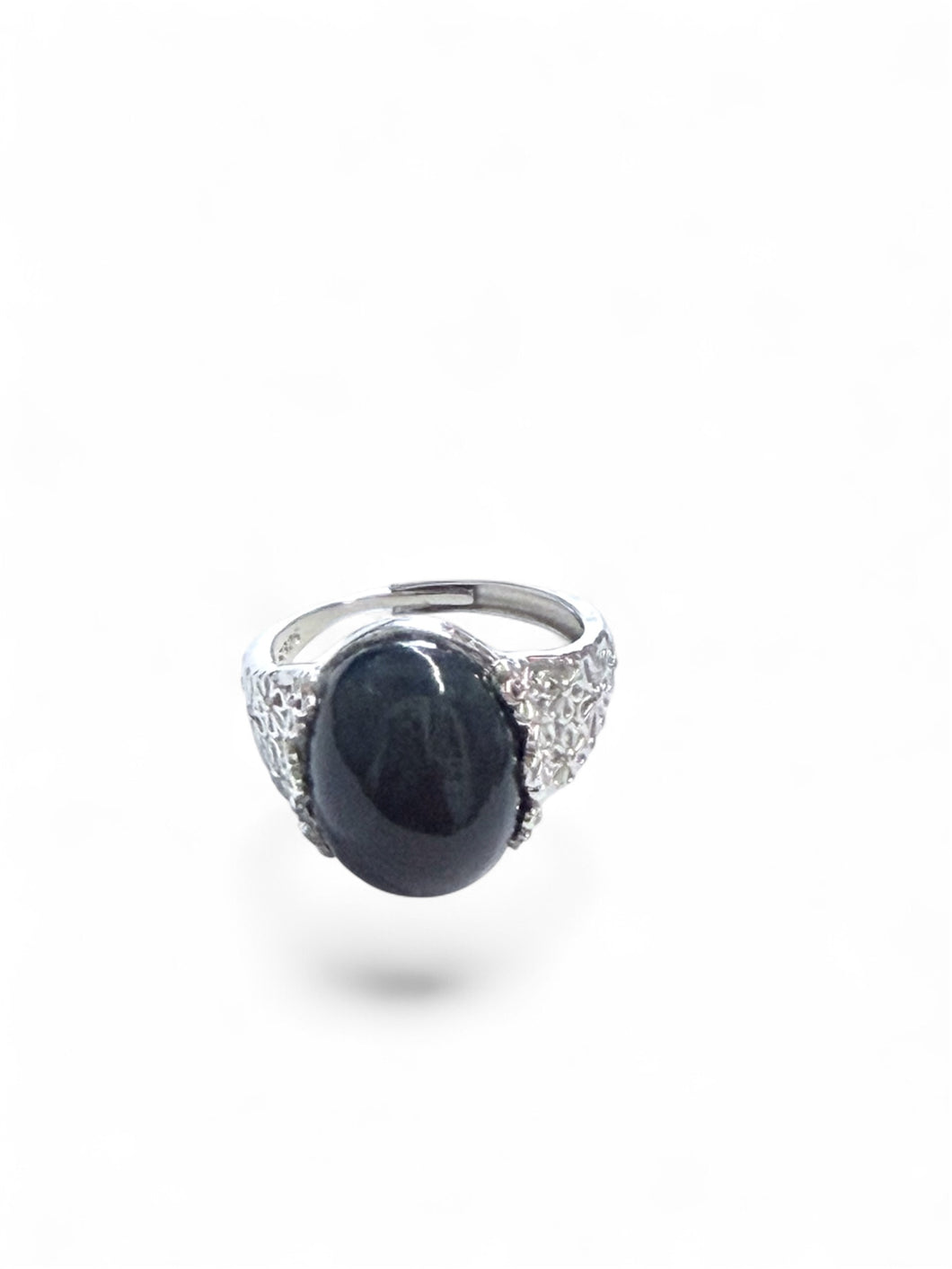 Ring with black Ethiopian opal