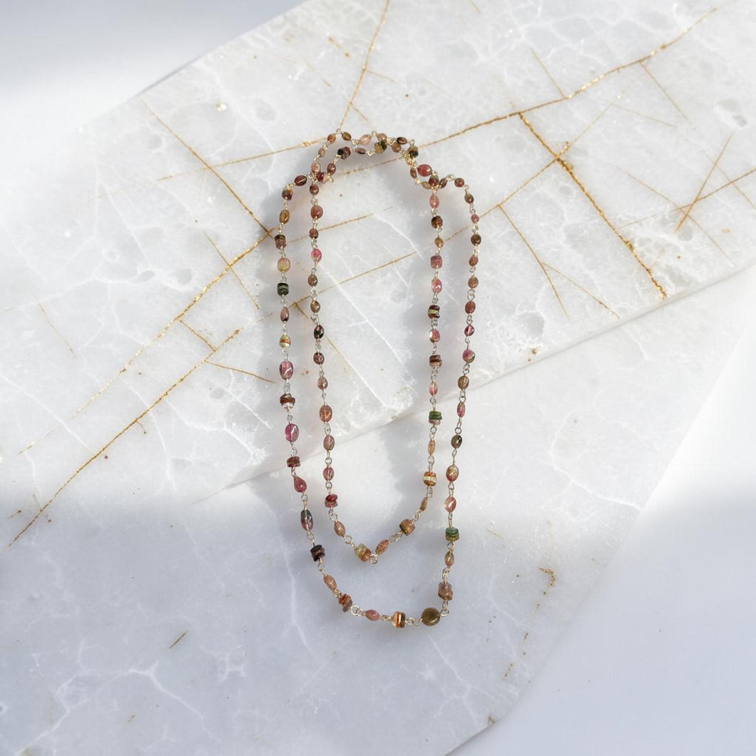 Necklace with Afghan tourmalines