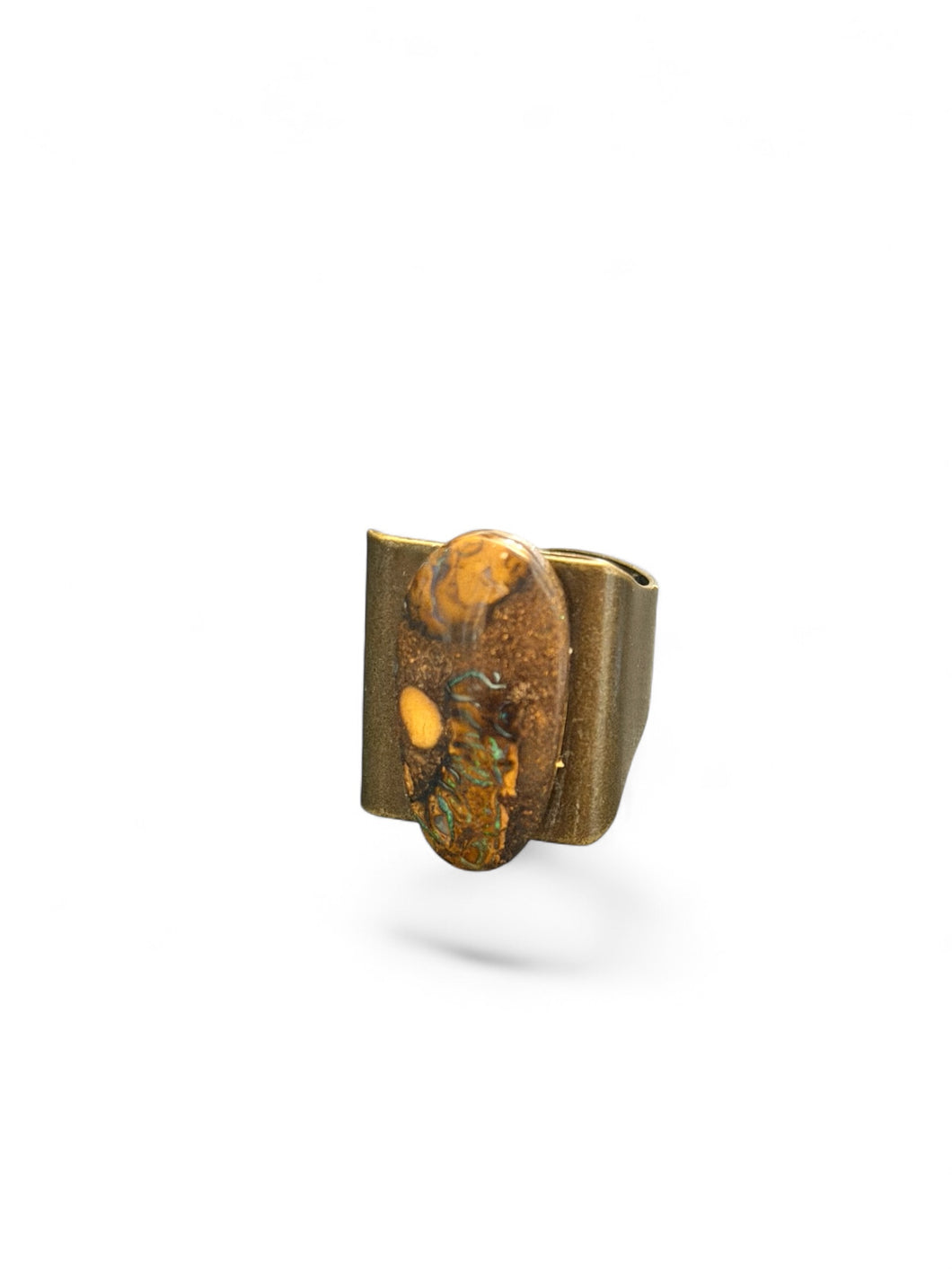 Ring with bolder opal cabochon