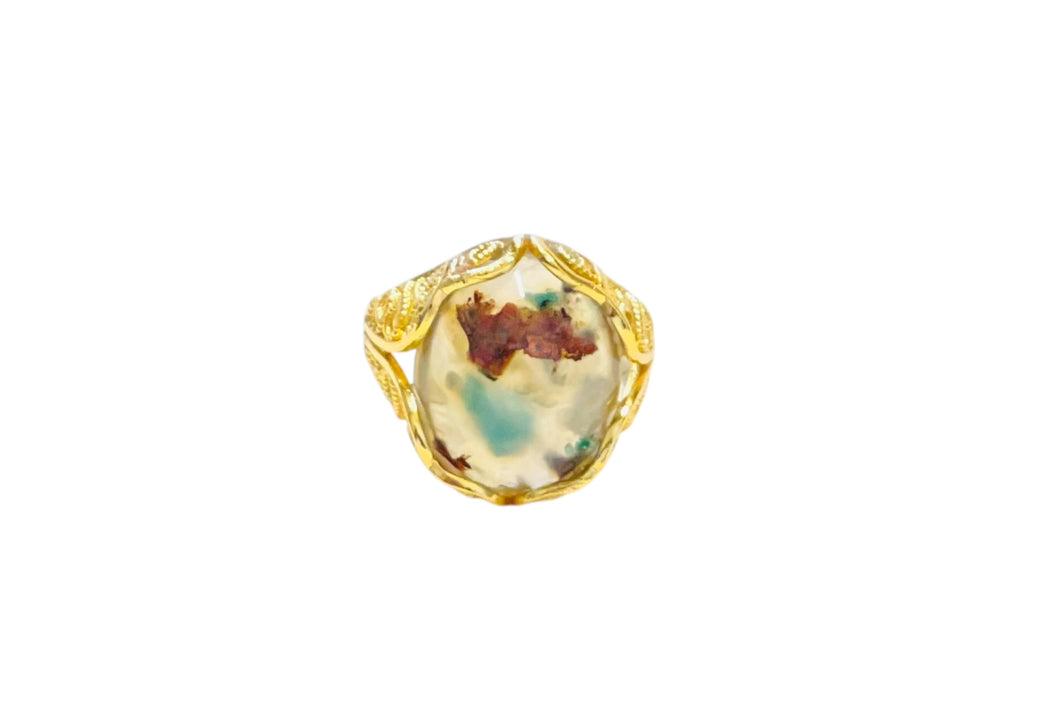 Ring with Stunning copper on chrysocolla