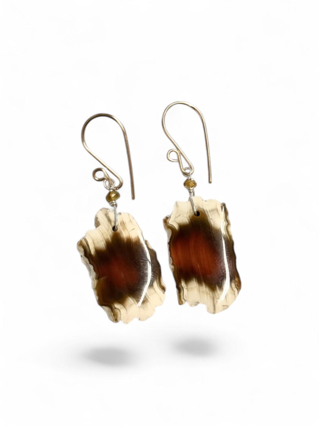 Earrings with agate from Sumatra