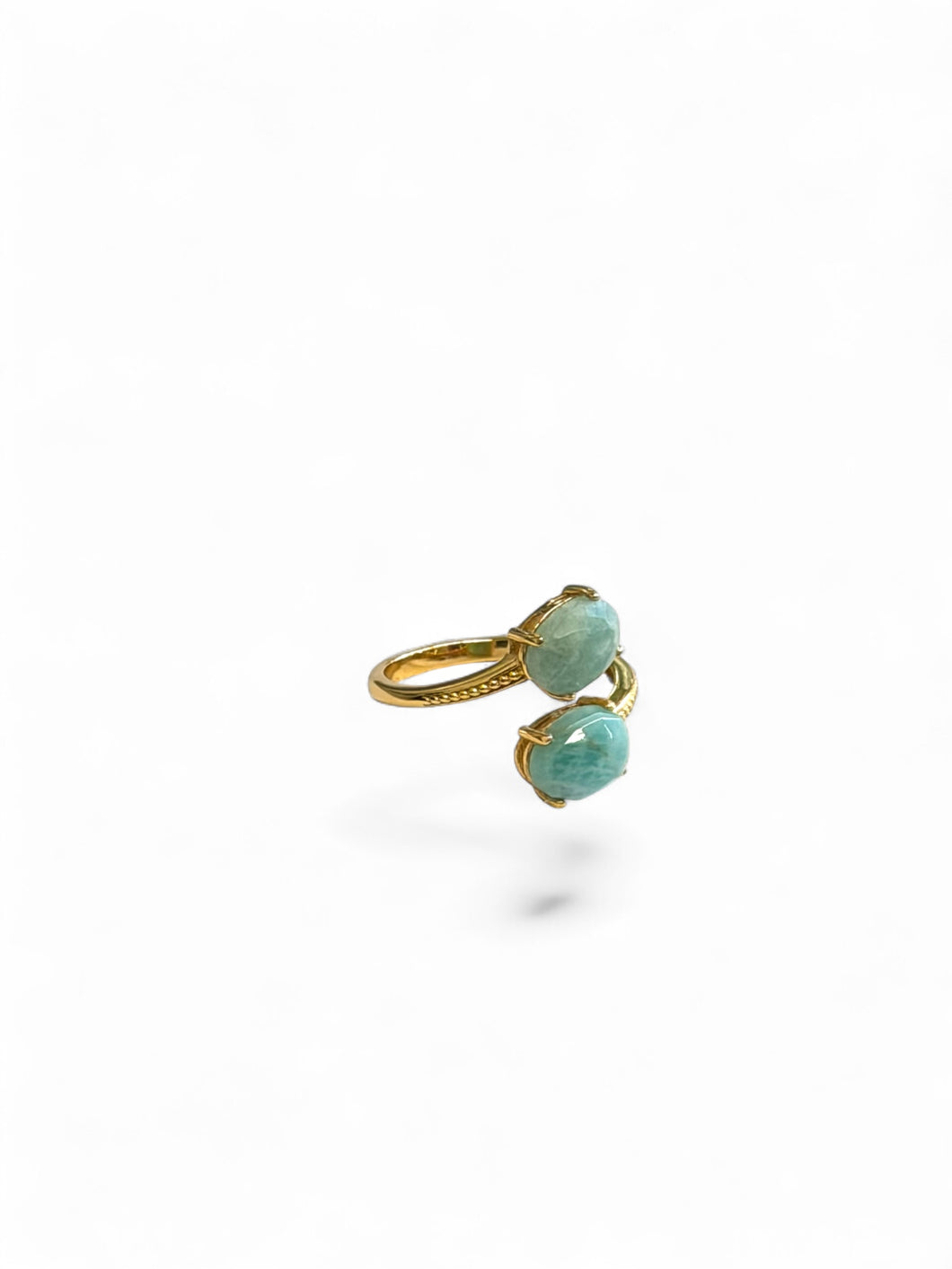 Ring with 2 pieces of Amazonite